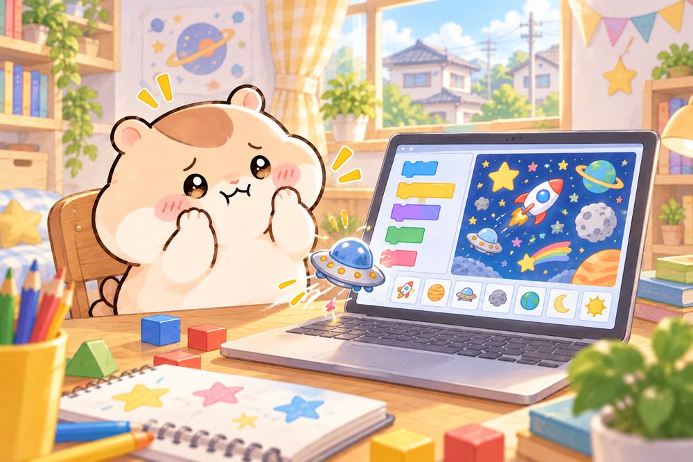 スプライトを追加しすぎてステージがぎゅうぎゅうになるナビ助